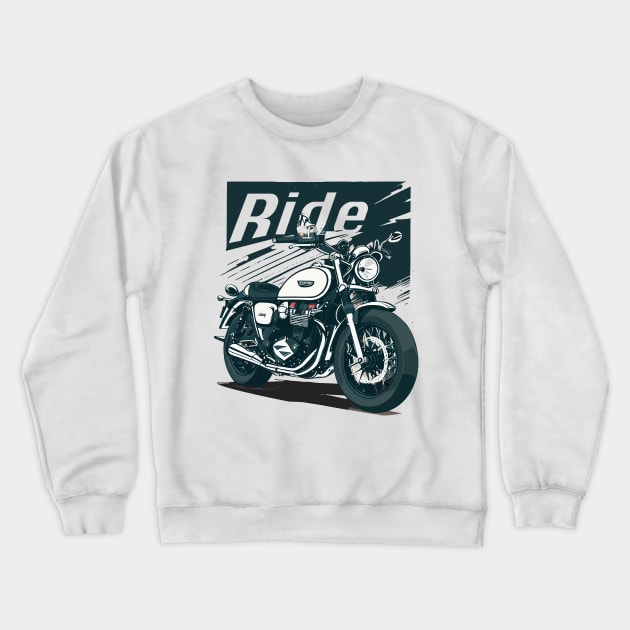 Ride - Classic motorcycle Crewneck Sweatshirt by Darkside Labs